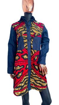 AFRS 1223 ( ANKARA & DENIM) shirt dress