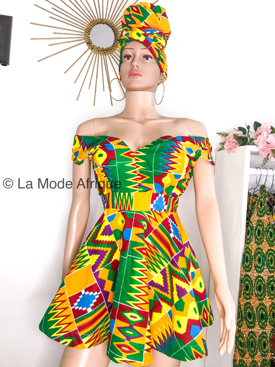 Kente Skater Dress - DIANA – La Mode Afrique